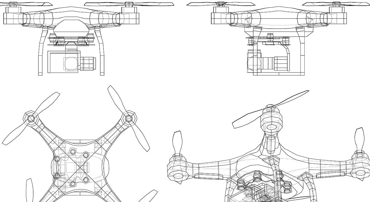 Чертеж дрона для моделирования